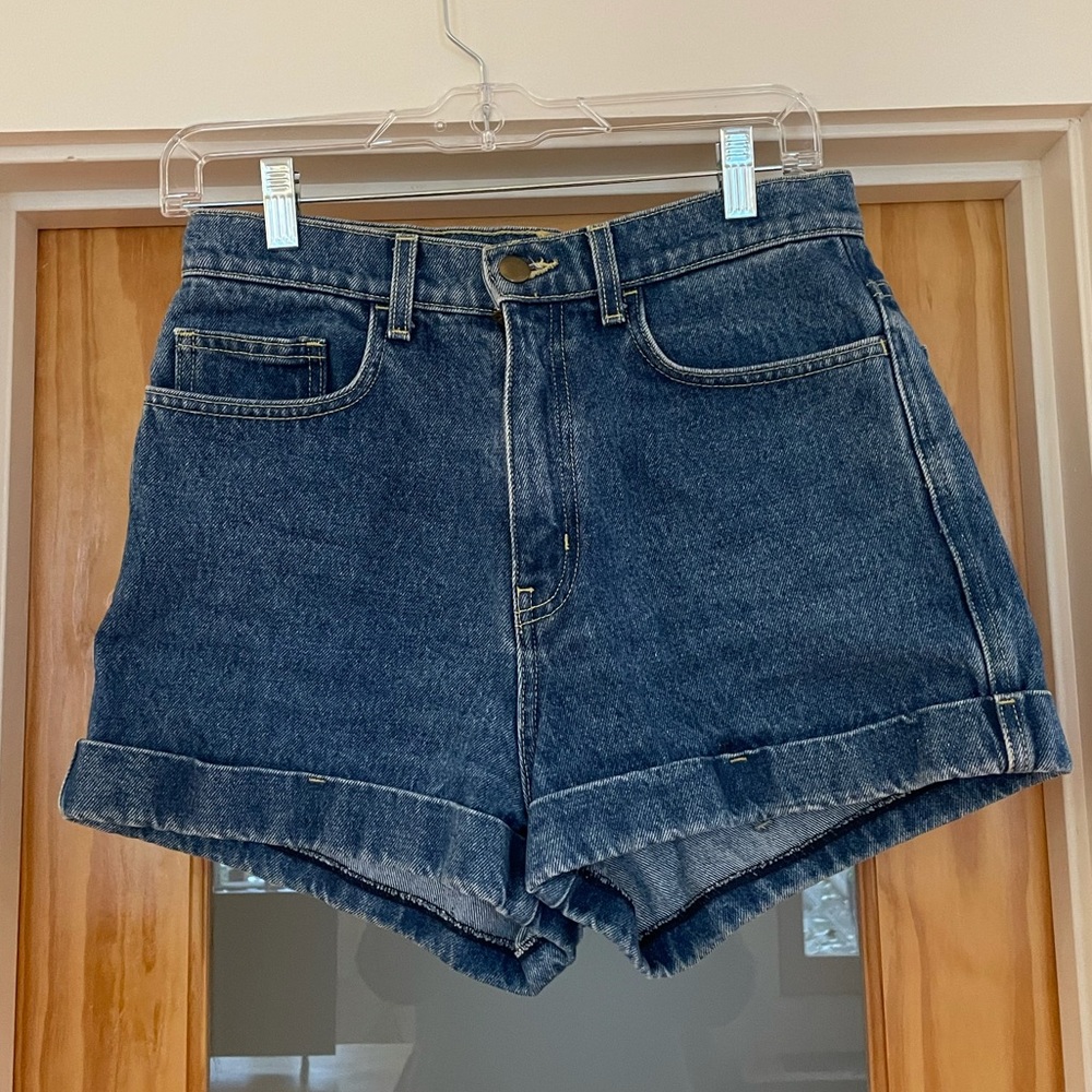 American Apparel high-waisted jean shorts (28 waist)
